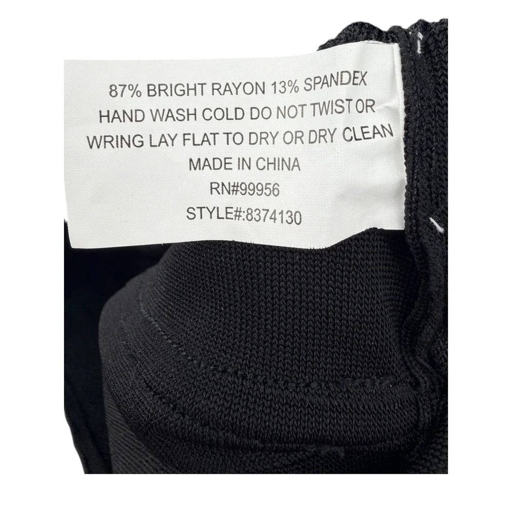 Shoshanna Womens Fringe Hem Perforated Knit Sheath Dress Black Size Large NWT - Picture 8 of 8